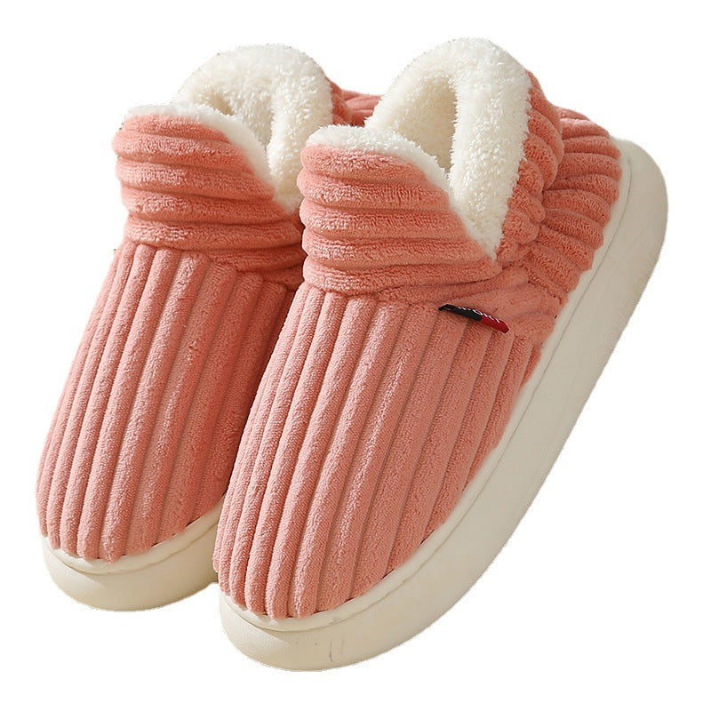 Warme pluche pantoffels met strepen, voor dames en heren