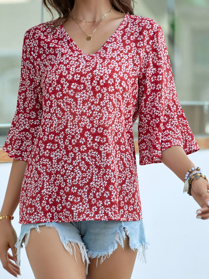 Lorraine | Bloemige Blouse met Ruffle-Mouwen