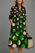Winona | Elegante Polka Dot Midi Jurk