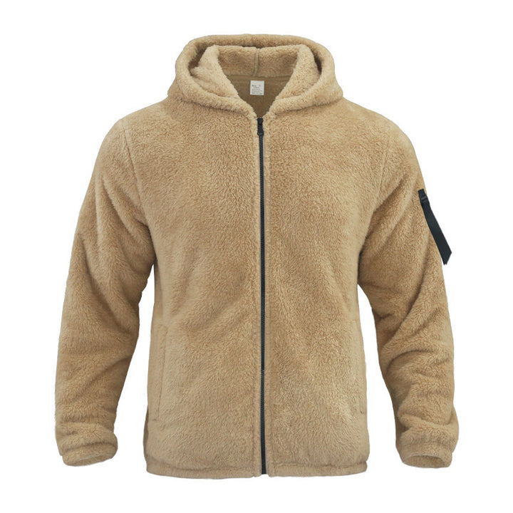 Teddy jas heren met capuchon, omkeerbaar en warm