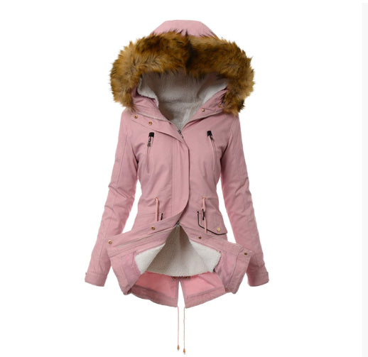 Gewatteerde parka met capuchon en warme fleecevoering