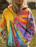 Madison | Levendige Patchwork Bohemian Hoodie